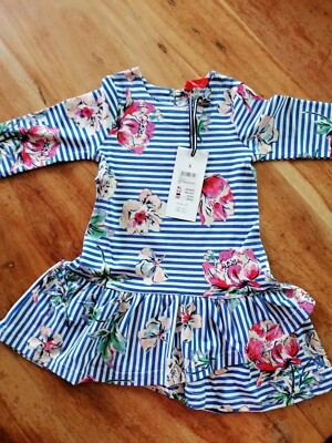 Tom Joule Joules Roselyn Kleid Blumen Mädchen 98 Cm *NEU* NP