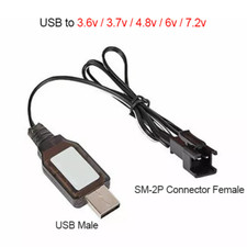 USB to 3.6v/3.7v/4.8v/6v/7.2v RC Model Battery Charger SM-2P 2Pin Connector New