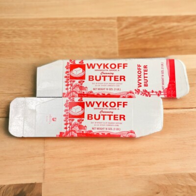 Wykoff Butter 1 lb Box Co-Op Creamery Co. Dairy NOS Minnesota Grade A Vintage