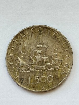 500 Lire Caravelle 1960 Argento 835/1000 rara DA COLLEZIONE