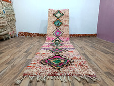 Colorful Wool Runner,  Moroccan Berber rug Runner, Boujad Runner Rug. Multicolor