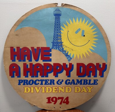 1974 Kings Island Procter & Gamble Dividend Day Cardboard Amusement Park Sign
