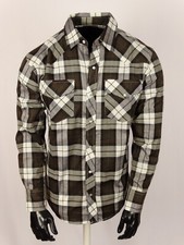 Plaid Shirt Mens Brown Blue Western Flap Pockets Triple Snap Cuffs Casual Wear