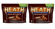 HEATH Miniatures Candy Bars Milk Chocolate English Toffee Bars 2 LARGE BAGS 