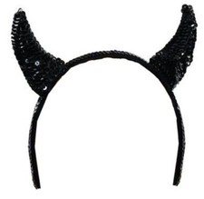 Black Sequin Devil Horns - Perfect For Halloween