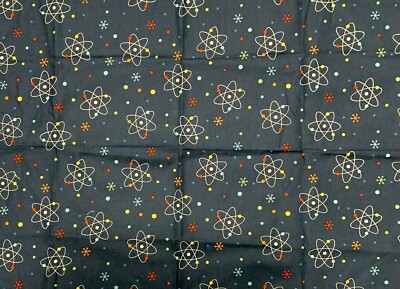 RPNC25b Atom Chemistry Physics Science Math Elements Nucleus Cotton Quilt Fabric