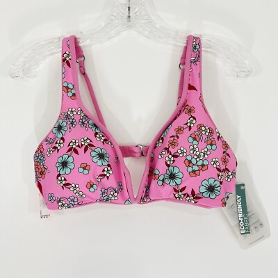 Maaji Rose Lemonade Victory V Wire Reversible Bikini Top Size XL NWT