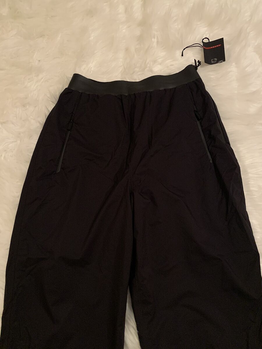 Prada Light Nylon Technical Pants Linea Rossa Black Red Tab Prada Light Nylon Technical Pants Linea Rossa Black Red Tab