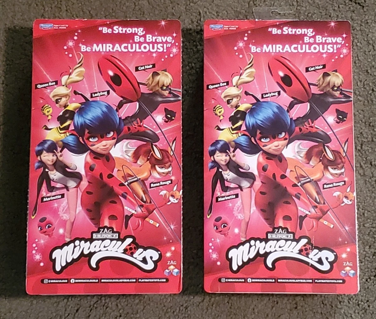 Miraculous Ladybug Cat Noir Dolls Set of 2 Tikki Plagg Bonus Figures NEW