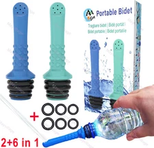 Portable Travel Bidet Peri Bottle with Travel Bag Handheld Sprayer Shatafa 2 PCS