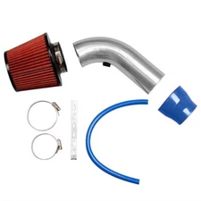 Cold Air Intake Filter Induction Kit Pipe Power Flow Hose System Car Auto Silver