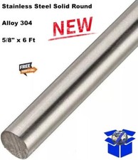Stainless Steel Round Rod 5/8" x 6 Feet Solid Stock 304 Unpolished 72" Length