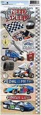 Paper House Productions Sticky Pix NEED FOR SPEED Cardstock Stickers - 17 pcs