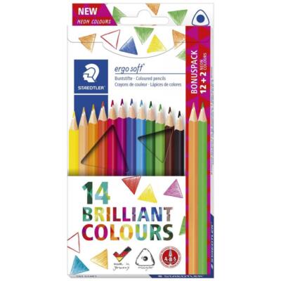 STAEDTLER Dreikant-Buntstift ergosoft, 12+2 Kartonetui