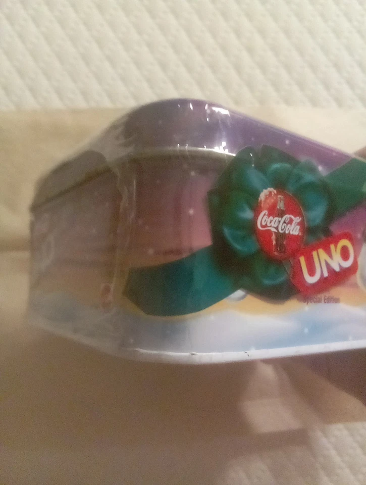 Vintage UNO Card Game In COCA-COLA Polar Bears Collector's Tin 1998 Coke Sealed  - Image 4 of 4