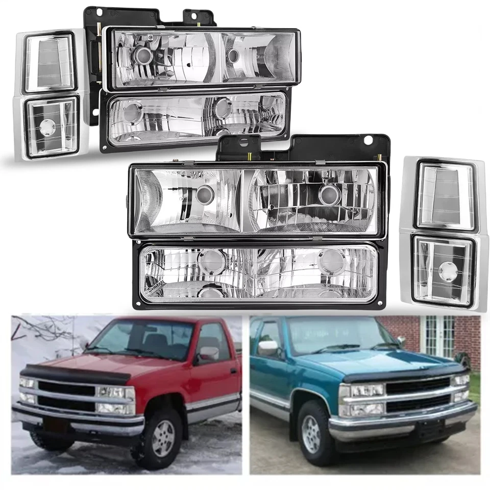Conjunto de faros para 94 95 96 97 98 99 Chevy Silverado/C10 C/K 1500 2500 3500 Foto 4 de 4