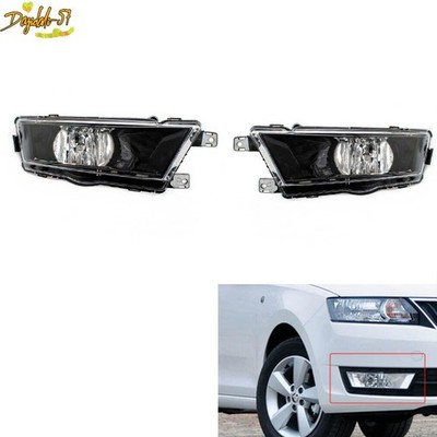 Pair For SKODA Rapid 2013-2017 Front Bumper Fog Lamp Driving Light L+R