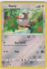 2017 Starly Common SM - Crimson Invasion 81/111 NM Reverse Holo LP-NM