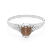Cavill Damen Ring 925 Silber Plattiert Katzenauge 0,94Ct Zirkon Braun