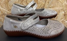 Ladies Rieker Leather Mary Jane Strapped Shoes. Uk6 Eu39. Floral. Sparkle. NEW !