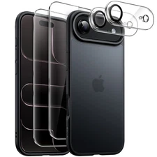 5 in 1 Matte Case for iPhone 17 Air with Screen and Camera Lens Protector