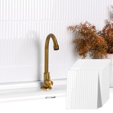 Backsplash Tile Peel and Stick, Self-Adhesive White Decorative Wall Tiles for...