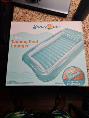 XL Inflatable Tanning Pool Lounger Float Extra Large Pink/Blue Summer Fun