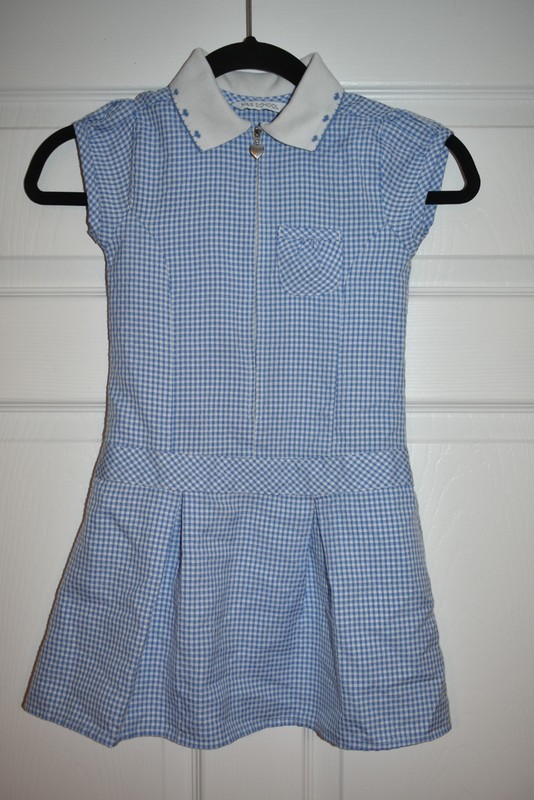 Light blue gingham M&S school summer dress age 5-6 years