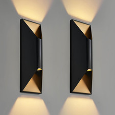 Modern Waterproof Outdoor Wall Lights 2 Pack, 15" Up/Down Sconces