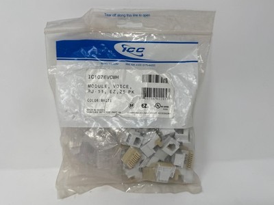 ICC IC1076VCWH RJ-11 Voice EZ Keystone Jack White 25-Pack New Sealed 6P6C
