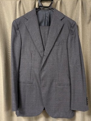 Errico Formicola Gray Glen Check Suit Size 48 Made in Italy