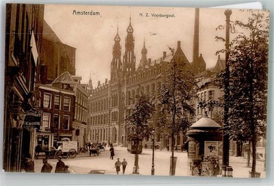 14113025 - Amsterdam Litfasssaeule Strassenbahn Gasthaus de Kroon Voobrugwal