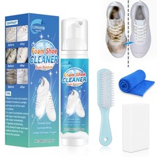 White Shoe Cleaner, 6.76 Oz Shoe Cleaner Kit Brush and Towel, Sneaker Cleaner