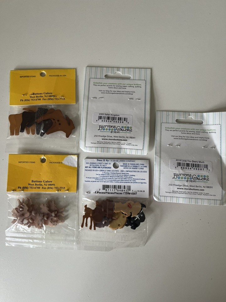 5 Packets Buttons Galore Dress It Up Buttons Craft Embellishment New ...