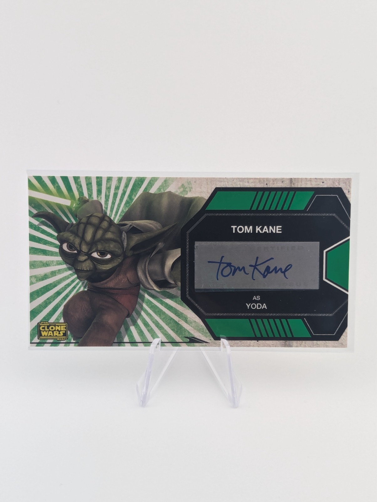 Topps STAR WARS CLONE WARS WIDEVISION Tom Kane as Yoda autograph  auto