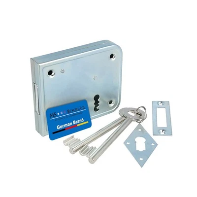 MS BESCHLÄGE Robustes Kastenriegelschloss verzinkt BB PZ – Stahl Aufschraubschloss zweitourig