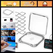 100 Pcs SD Card Holder Case - Transparent Plastic Storage Box for Memory Cards