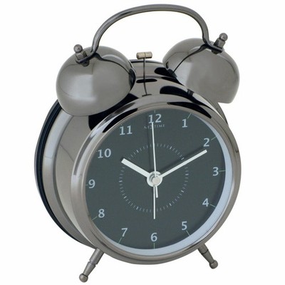 Nextime Wake Up Wecker Glockenwecker Retro Design Schwarz Metall 12.5 cm 5112ZW