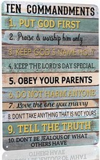 The Ten Commandments Metal Tin Sign Wall Art Decorations Poster 8x12 Inch