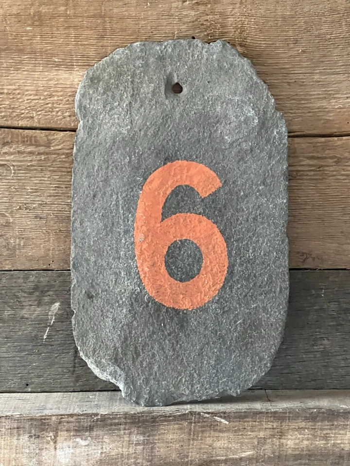 Vintage French Painted Slate Tiles Numbers - Image 2 of 4