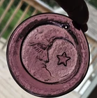 Purple Glass Round Disk Suncatcher Moon & Stars  Translucent 4in Blenko?