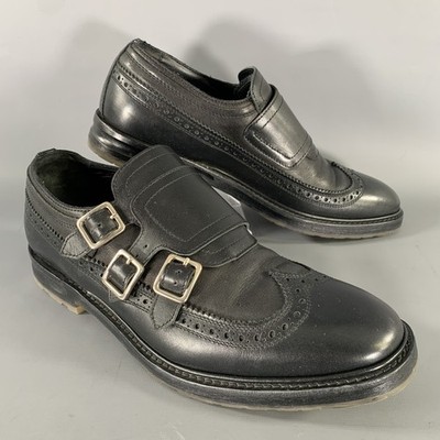 ALEXANDER MCQUEEN Größe 9 Schwarze Lederschuhe Monk Strap Loafers
