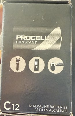 Procell Constant C Alkaline Batteries 12-Pack 1.5V for Low Drain Devices