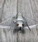Vintage Heddon Tiny Crazy Crawler FISHING LURE Grey Silver Black Stripes  — photo 1