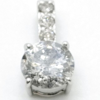 Jewelry Pendant Head Natural Diamond 0.9ct Platinum 2658121
