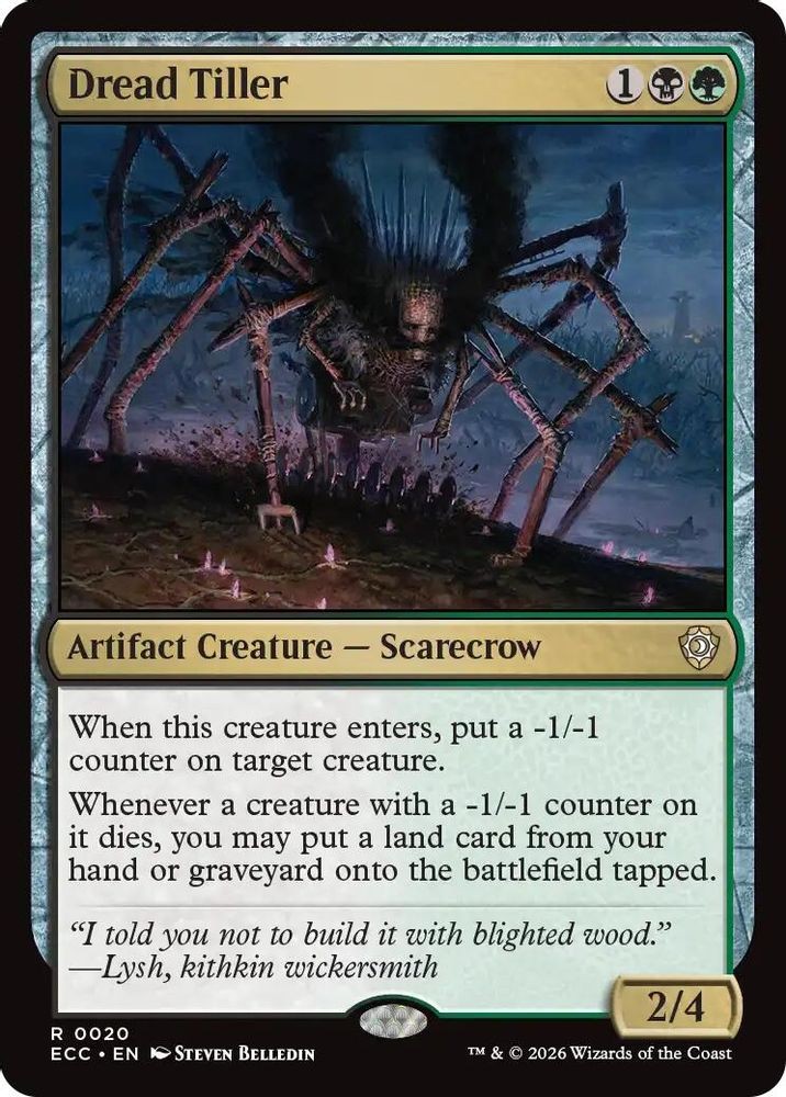 Dread Tiller (#20, Rare, LP), Magic The Gathering Commander: Lorwyn Eclipsed