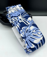 Tommy Hilfiger Men's 100 Silk Tie Blue Leaves NEW MSRP: 69.50