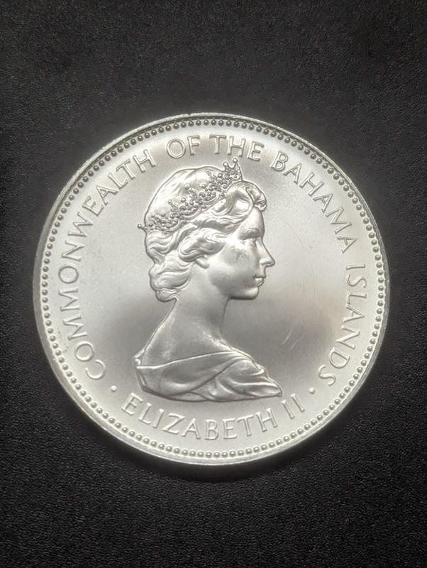 NO RESERVE 1973 Bahamas Islands Silver Two Dollar $2 ONLY 88K Minted .8862 ASW