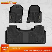 Floor Mats For 2019-2024 Dodge Ram 1500 New Body Style Crew Cab Tpe Liners Set