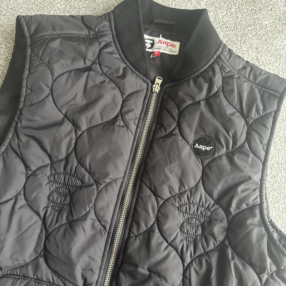 AAPE By A Bathing Ape Vest Gilet Padded Black Size M - Image 4 of 4